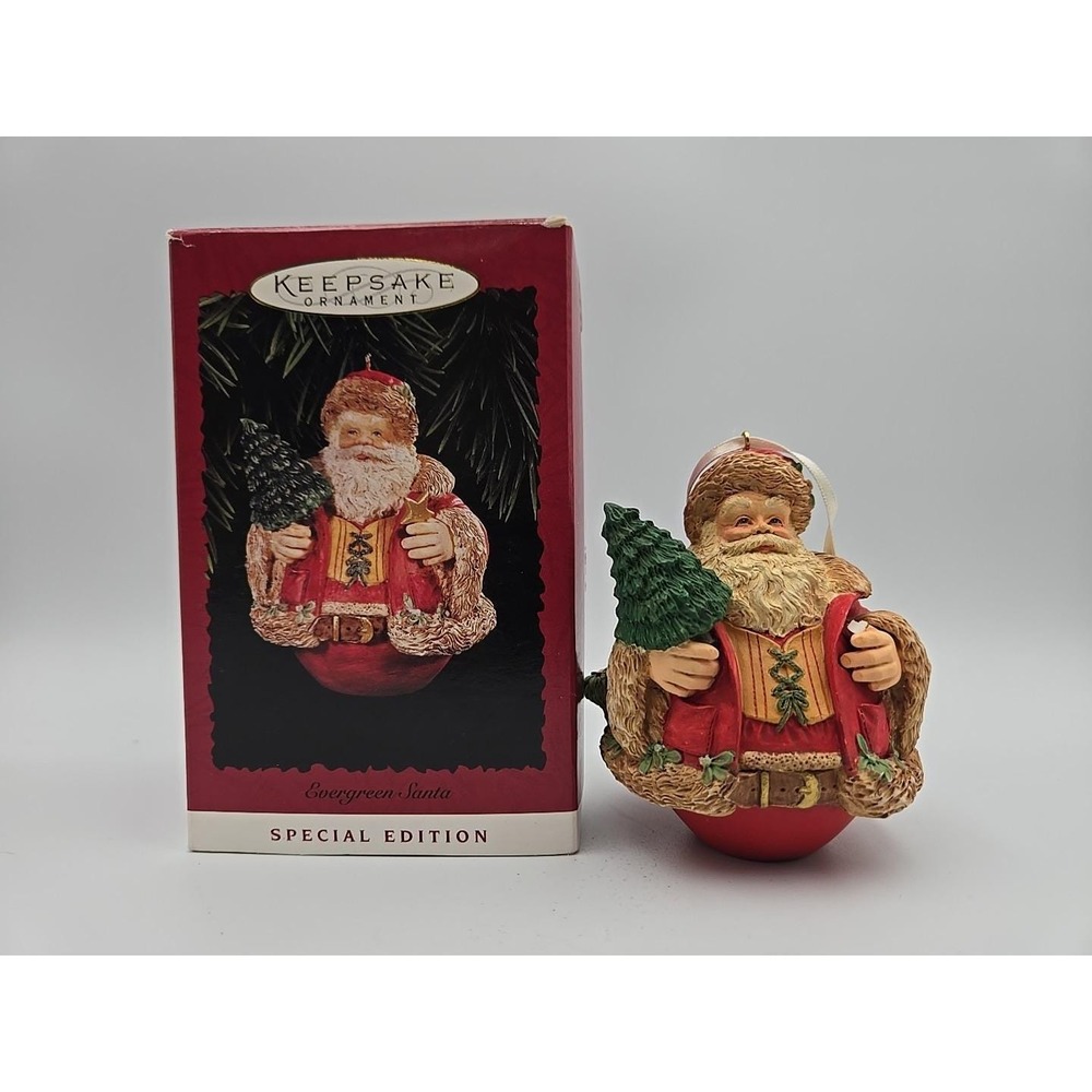 Vintage 1996 Hallmark Keepsake Xmas Ornament Evergreen Santa Special Edition